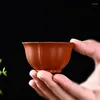 Ensembles de voies de thé Small Lotus Tea tasse d'ensemble yixing zisha kungfu céramique maître simple tasse tasse noire rouge 3pcs pack