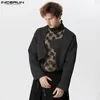 السترات للرجال Incerun incerun Jacquard Open Open Stitch Long Sleeve Ofterwear Streetwear 2024 Fashion Male Crop Coats S-5XL