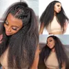 13x4 Kinky Straight Human Hair For Black Women HD Transparent Lace Front With Baby Natural Hairline Yaki 240401