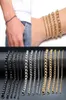 3mm11mm Mens 14k Gold Plated Women Cuban Link Chains Rostfritt stål Turhalten Armband Silver Black Color Wrist Armband Gift276w76201947598