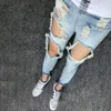 メンズジーンズサマービッグホールサイズ男性9ポイントトレンド韓国版スクレイプ9枚の壊れたズボン