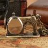 Antiek bronzen naaimachine ontwerp zakhorloge quartz analoge ketting ketting horloges voor vrouwen mannen cadeau