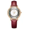 Нарученные часы роскошные женщины смотрят Pu Belt Watch Starry Sky Женские часы QuartzWristwatch Fashion Ladies Ferist Feminino
