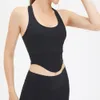 Al Women Sports Bras Tops Cew Neck Fintness Tank Vest Skin Friendly Workout Breatble Blackless Quick Dry Top Female TM0078