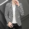 Herenpakken Blazers Nieuwe 2024 Spring herfst Casual Mens Slim Fit Plaid Suits Blazers jas