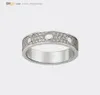 Sonneurs de créateurs Love Ring Band Diamond-Pave Wedding Rague Silver Women / Men Bijoux de luxe Titane en acier or Plaqué jamais fondu pas allergique 215821232107407