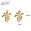 Stud Earrings Badu Frosted Gold Color Metal Flower Baroque Fashion Vintage Exaggerated Big For Women Party Jewelry