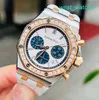 Zegarek na nadgarstek Chronograph Royal Oak Offshore Series 26234sr sam oryginalny diament White Pane Blue Eye Women Fashion Sports Watch Business Sport