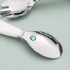 Tea Scoops Baby Feeding Tableware Set Children Utensil Stainless Steel Toddler Dinnerware Cutlery Cartoon Infant Food Spoon Fork