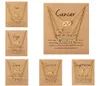 3pcsset papelão star zodiac sigl pingente 12 constelações Charm colars de cristal dourado Áries câncer leo colar women jewel4907163