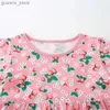 Mädchenkleider springen Messgeräte Prinzessin Baby Kleidung Sommer Elefantenabdruck Geburtstag Kinder Kleider Kurzarm Kurzarm Kurzarm Kleid Kostüm Y240412