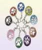 20pcslot Farben 18mm Fußabdrücke Katzenhund Pfotendruck Hang Anhänger Charms mit Hummerverschluss für DIY Keychains Mode Schmuck6340552