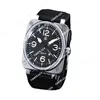 Model Top Brand Luxury Wristwatch Rubber Strap Band Quartz Bell Multifunktion Business rostfritt stål Case Men Ross Square Watch Presentklocka
