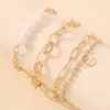 Boho Fashion Bracelets pour femmes Vintage Geométrique perle Human Head Coin Pendant Gold Color Bijoux Cadeau Femme B029 240403