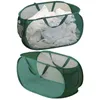 Tvättpåsar 2-pack nät hindrar stor vikbar lätt förvaringskorg med handtag för sovsalar familjer reser camping