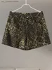 Short féminin Strt Leopard Imprimé femmes Pantalons courts de mode bouton de mode Zippers min Shorts féminins 2024 Printemps Summer Y2k Lady Outwear 1 T240415