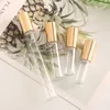 Speicherflaschen 50pcs/Los 1ml 2ml 3ml 5ml 10 ml Parfümglasrolle auf Flasche mit Glas/Metallkugel Brauner Rollen ätherische Ölfläschchen dünn