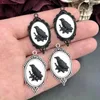 Charms 4st Gothic Black Crow Silver Plated inramad Raven Relief Halloween Witch Pendant Fit smycken Making Diy Finding