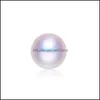 Loose Gemstones Pearl Bead Diy Jewelry High Gloss Natural Freshwater For Women 6-9Mm Round White Beads With Drop Delivery Dhgarden Dh9Vn