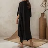 Casual Dresses Elegant Solid Color Beach Kaftan With Deep V Neck For Women Sexy Cover Up Vacation Dress Womens Contrast