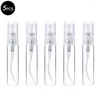 Bouteilles de rangement 5pcs 3 ml 5 ml 10 ml de parfum de parfum échantillons de bouteille de verre transparent en verre vide rechargeable fine brouillard pulvérisateurs mini-pulvérisation voyage