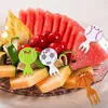 Форки шарики милые пластиковые фруктовые палочки мини -мультипликационная зубочистка детская торт бенто