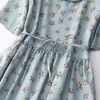 Party Dresses Cotton And Linen Printed Short-sleeved Dress Female Summer Korean Retro Literary Loose Temperament Doll Collar Casual Dresse