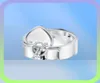 Ny gåva 925 Sterling Silver Classic T Logo Rings Heart Rings Rose Gold Silver Jewelry Match World Jewelry for Girl3410683