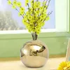 Vasos Golden Electroplated Ceramic Ball Plants Decoração do vaso de flores L 14x14cm