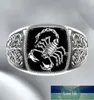 Topquality gotycki punk skorpion męski pierścień retro wzór Totem Pierścienie dla mężczyzn Hip Hop Viking Backry Bague Femme Factory P5019107