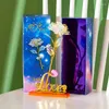 Decorative Flowers Valentine's Day Mother's Gift Foil Plated Roses Artifical Wedding Decor Lover Lighting Creative