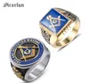 Dicarlun Stainless Steel Masonic Mason Rings Men Signet mason Ring Gold masonry Vintage Punk Jewelry Mens Male Gift5397755
