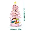 515 pezzi di costruzioni di costruzioni di alberi di Natale rosa bonsai bonsai bonsai di alberi di Natale modelli di mattoni digioni per bambini