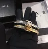 18K Gold Bangle 925 Srebrna projektant bransoletki luksusowe dziewczęta uwielbiają diamentowe koło bransoletki