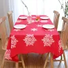 Nappe de Noël en satin classique Green / Red Snowflake Brodemery Table Couverture pour 2024 Noël Home Hotel Dining Table Table