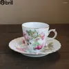 Tazze di piattini viaggiano tazza da caffè latte in ceramica latte di lusso di lusso di tazza turca e set di piattino che si regalo tacano da tè 50 50