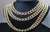 Iced Out Miami Cuban Link Chain Gold Silver Men Hip Hop Necklace Jewelry 16inch 18inch 20inch 22inch 24 tum 28inch 30inch4662539