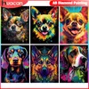 Huacan Diamond Painting Kit Complete Animal Full Square Round Mosaic Dog Painturas decorativas de novos chegados