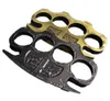 Vikt cirka 220240G Metal Brass Knuckle Duster Four Finger Self Defense Tool Fitness Outdoor Safety Defense Pocket EDC Tools GE6760545