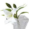 Decorative Flowers Artificial Lily Flower Indoor Plants Elegant Branch With Green Leaves For Home Stylish