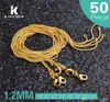 Kasanier 50 PCS 1,2 mm chaîne en or 16-30 pouces pour femmes Les bijoux de mode peuvent être personnalisés Colliers en or jaune personnalisés Price 8243268