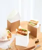 Kraft Paper Sandwiches Wrapping Box Thick Egg Toast Bread Breakfast Packaging Boxes Burger Teatime Tray SN44742575598