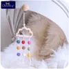 Mobiles# 1pc Baby Teether Siliocne Beads Feather Teething Pendant Pram Clip Hanging Toys Mobile Holder Stroller Chain Newborn Wooden Gym Y240412