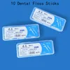 10pcs Dental Flosser Flosser Picks Zähne Zahnstockstäbe Zahn saubere Mundpflege 7,5 cm Zufällig