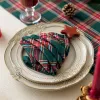 4pcs Christmas Scottish Tartan Plaid Tissu Claid Rapkins 40x40cm Classsic Red Green Plaid Dinner Napkins pour 2024 Noël décor