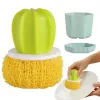 Boule de brosse à gommage à vaisselle détachable Boule de nettoyage éponge avec poignée et pot de cuisine éponge de cuisine pavé pour le lave-vaisselle cactus assiette cactus