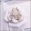 Impostazioni di gioielli Orecchini perle zirconi Orenatura oro Orenatura lunga Nappa adatta a 5-10 mm drop drop consegna dhgarden dhgarden dhgarden dhhve