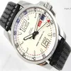 Helt ny Sell Miglia XL White Dial Men Automatic Machinery Watch Rostfritt stål Mens Sports Wrist Watches Rubber Band236Z