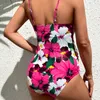 Swimwear féminin 2024 Femmes sexy un morceau de maillot de bain Push up Up High Waited Bathing Track Outdoor Beach Open Back Swimming Vêtements