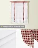 Country Star Berry Retro Red Plaid Window Curtain Tie Up Curtains for Kitchen Living Room Adjustable Rod Pocket Drapes